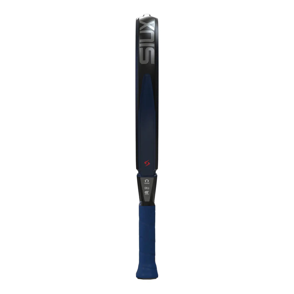 Black and blue Padel racket with 'SIUX' branding on a white background