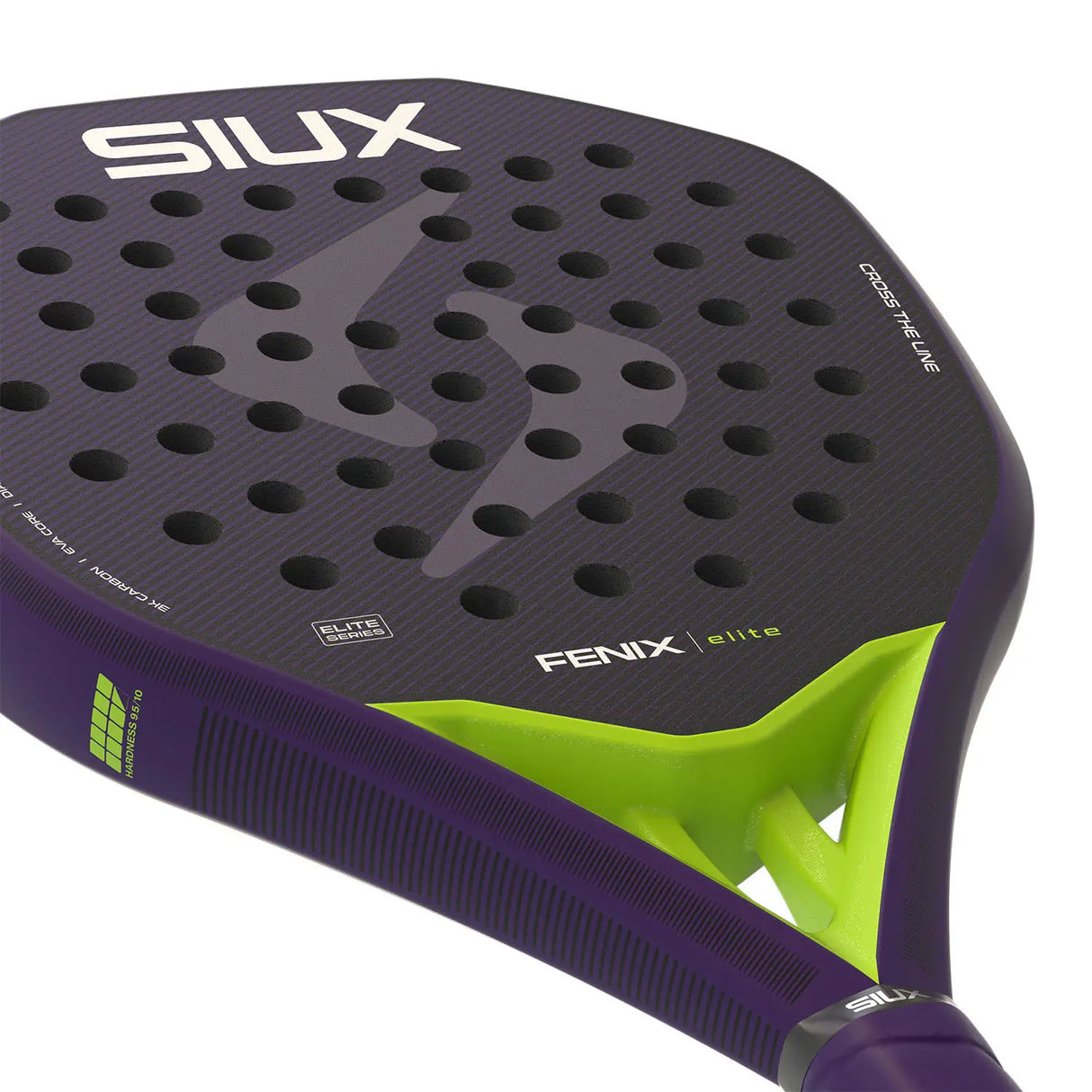 Padel racket with 'SIUX' branding on a white background
