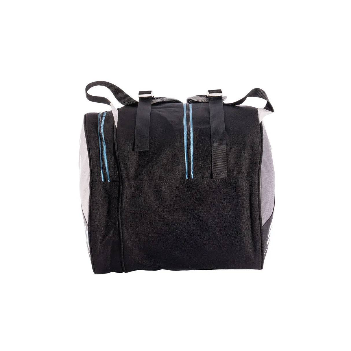 Black bag with straps on a white background
