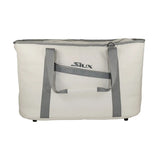 White cooler bag with gray handles and Siux logo on a white background