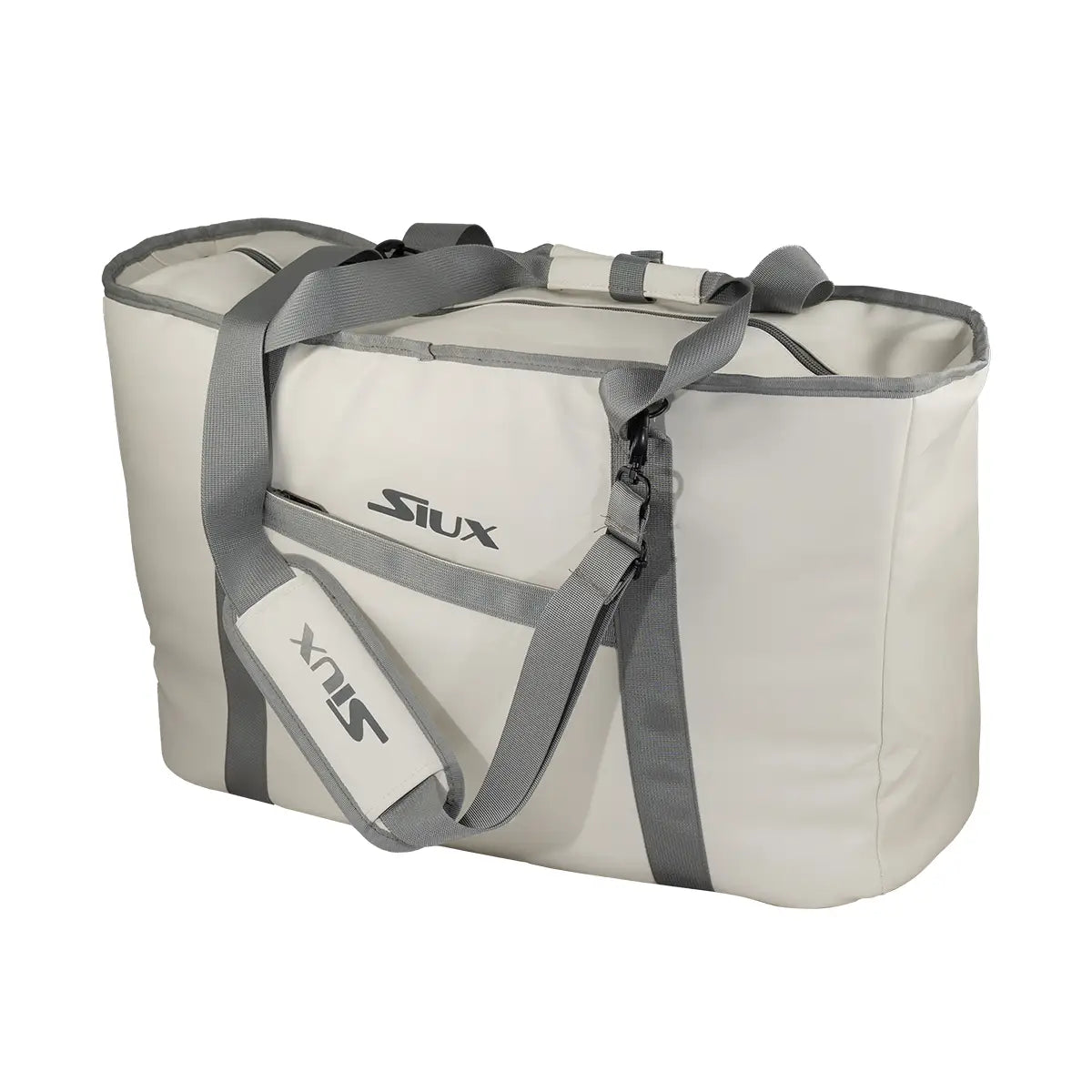 White and gray bag with 'Siux' branding on a white background