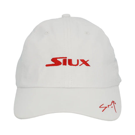 White cap with red 'SIUX' logo on a white background