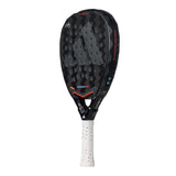 Paddle with black and white design on a white background