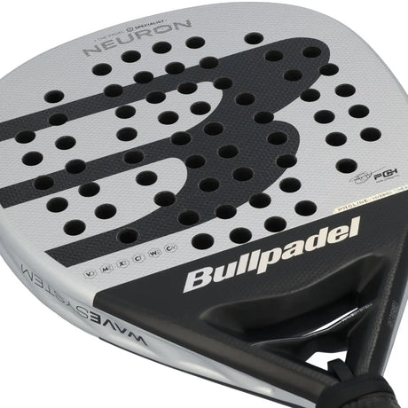 Bullpadel padel racket with 'Neuron' branding on a white background