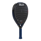 Padel racket with 'SIUX' branding on a white background