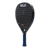 Padel racket with 'SIUX' branding on a white background