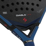 Close-up of a Diablo Pro racket with visible branding on a white background