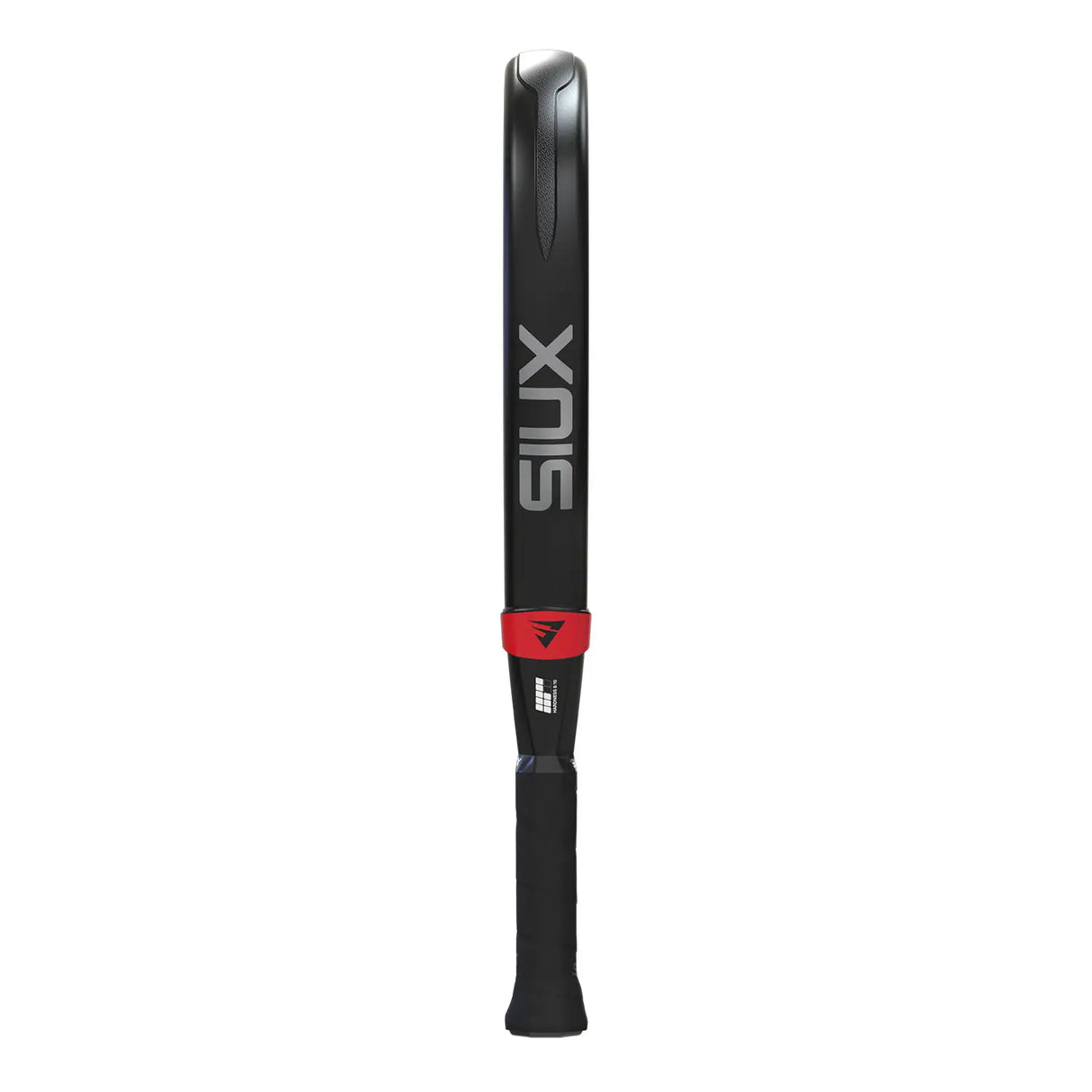 Black Padel racket with 'SIUX' branding on a white background