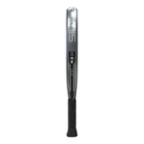 Padel racket with a black and gray design on a white background