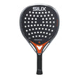 Padel racket with 'SIUX' branding on a white background