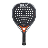 Padel racket with 'SIUX' branding on a white background