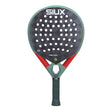 Padel racket with 'SIUX' branding on a white background