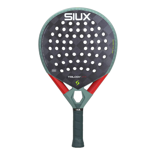 Padel racket with 'SIUX' branding on a white background