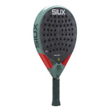 Padel racket with 'SIUX' branding on a white background