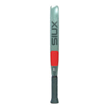 Padel racket with 'SIUX' branding on a white background