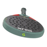 Padel racket with perforated design on a white background