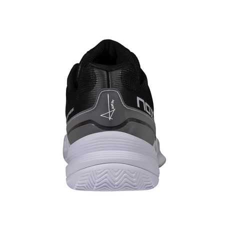 Black and gray athletic shoe with 'NOX' branding on a white background