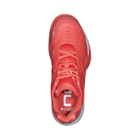 Red athletic shoe on a white background