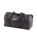 Black duffel bag with 'Silux' branding on a white background