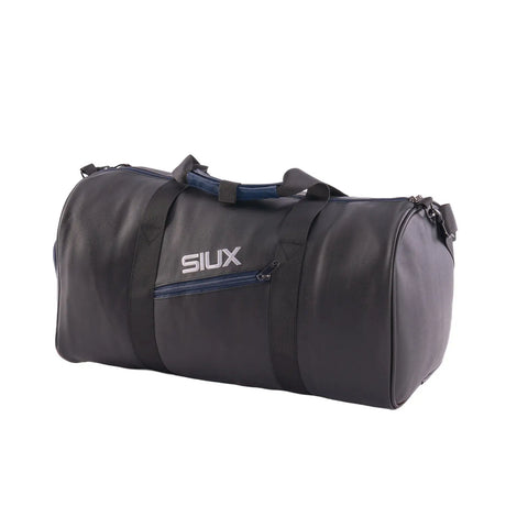 Black duffel bag with 'Silux' branding on a white background