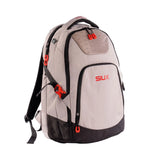 Gray backpack with red accents and 'SIUX' branding on a white background