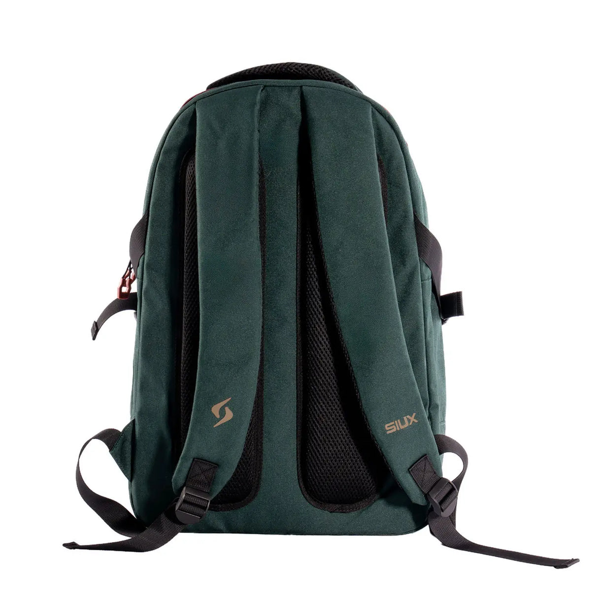 Green backpack with visible brand logo on a white background