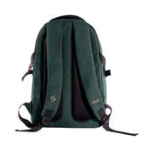 Green backpack with visible brand logo on a white background