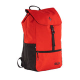 Red and black backpack with 'Siux' branding on a white background