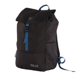 Black backpack with blue accents and 'SIUX' branding on a white background