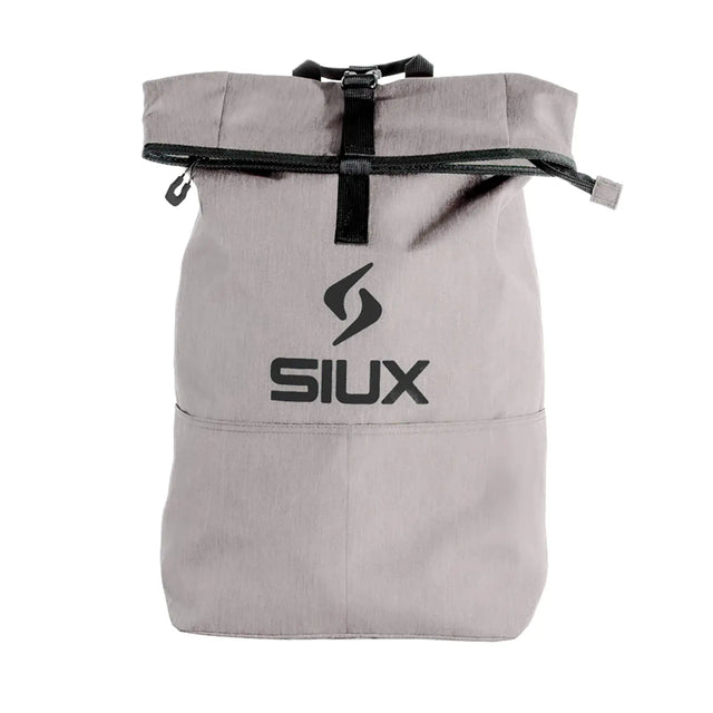 Gray bag with black strap and SIUX logo on a white background