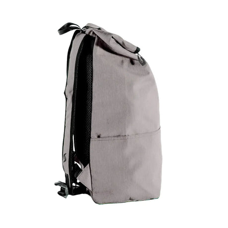Gray backpack on a white background