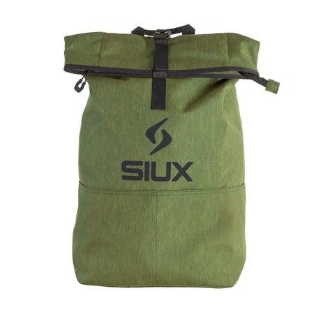Green roll-top backpack with black SIUX logo on a white background