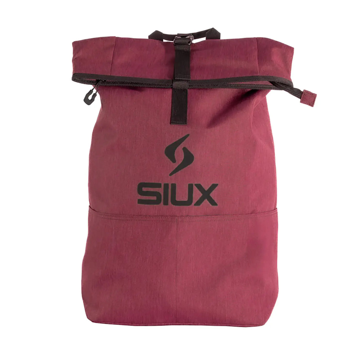 Maroon roll-top bag with black SIUX logo on a white background
