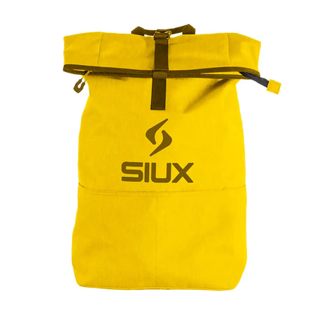 Yellow drawstring bag with SIUX logo on a white background