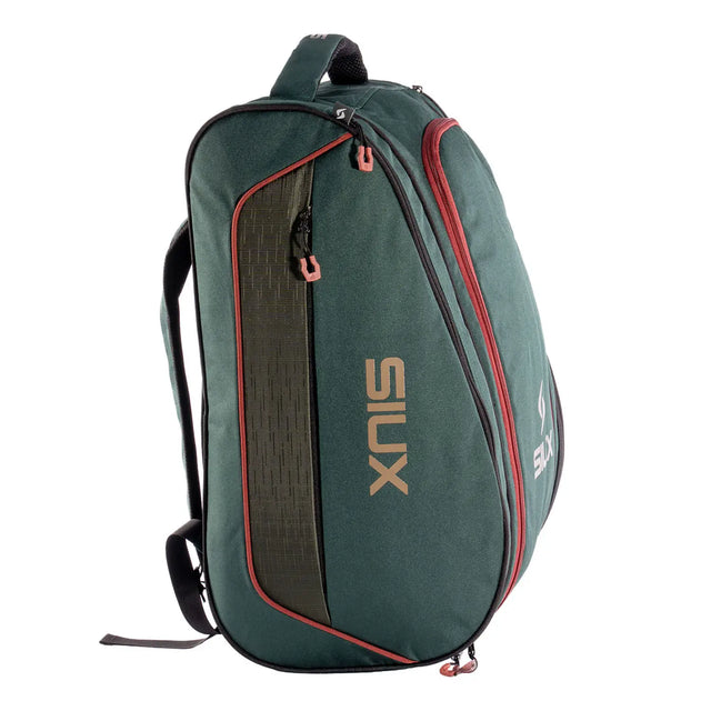 Green siux racket bag side view