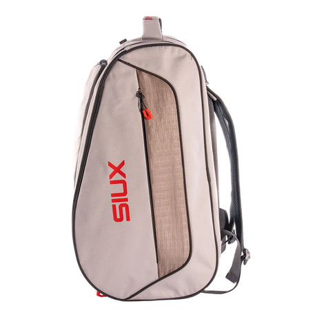 Backpack with 'Siux' branding on a white background