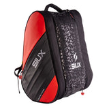 Black and red backpack with 'SIUX' branding on a white background