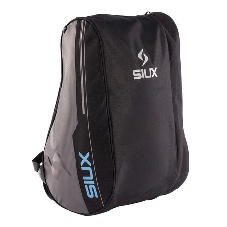 Black and gray backpack with SIUX logo on a white background