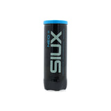 Black container with blue lid labeled 'SIUX' on a white background