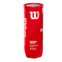 Red canister of Wilson Performance Padel balls on a white background
