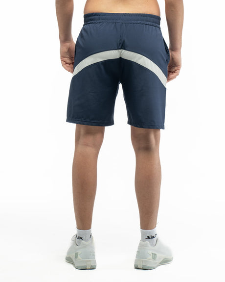 Short color block navy back