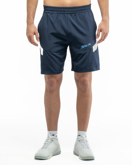 Short color block navy front