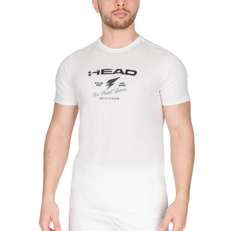 head flash maglietta da padel uomo white-club padel