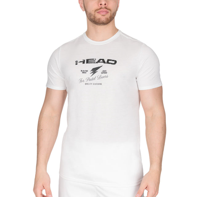 head flash maglietta da padel uomo white-club padel