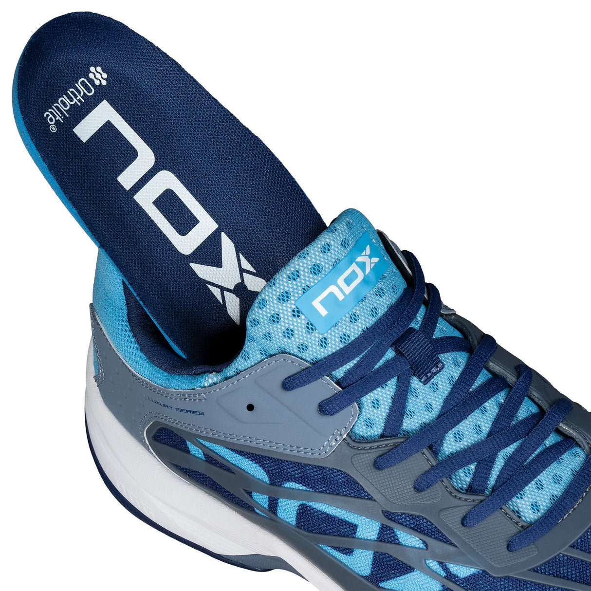 NOX AT10 LUX STONE/BONNIE BLUE PADEL SHOES